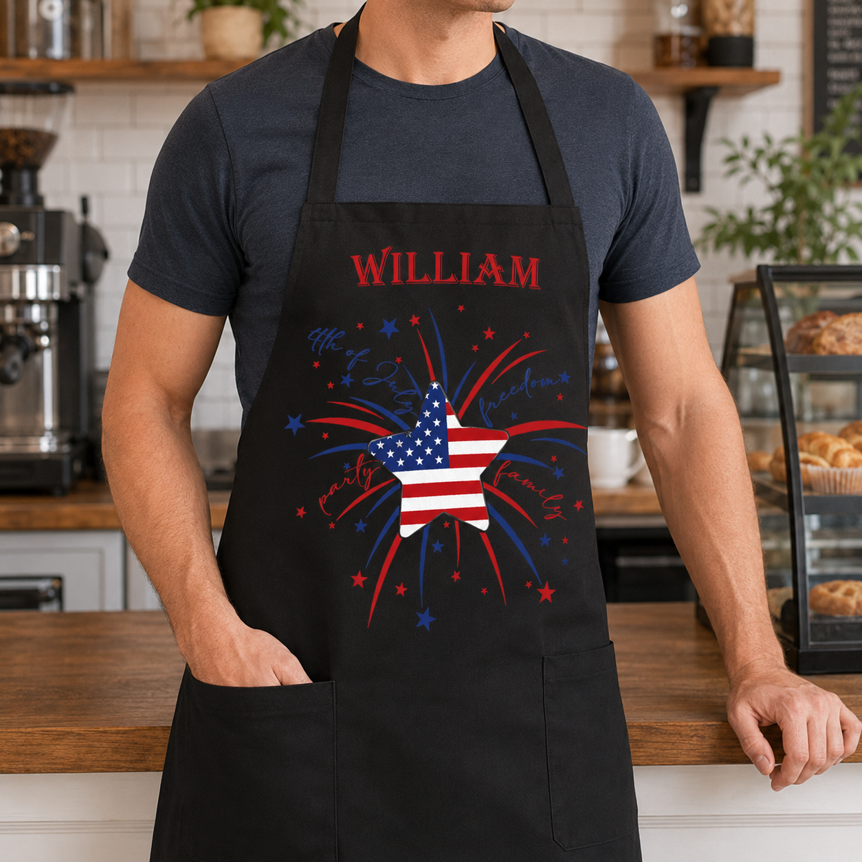 Custom American Dad Apron, Personalized Apron For Dad, Gifts For Dad - TOM99