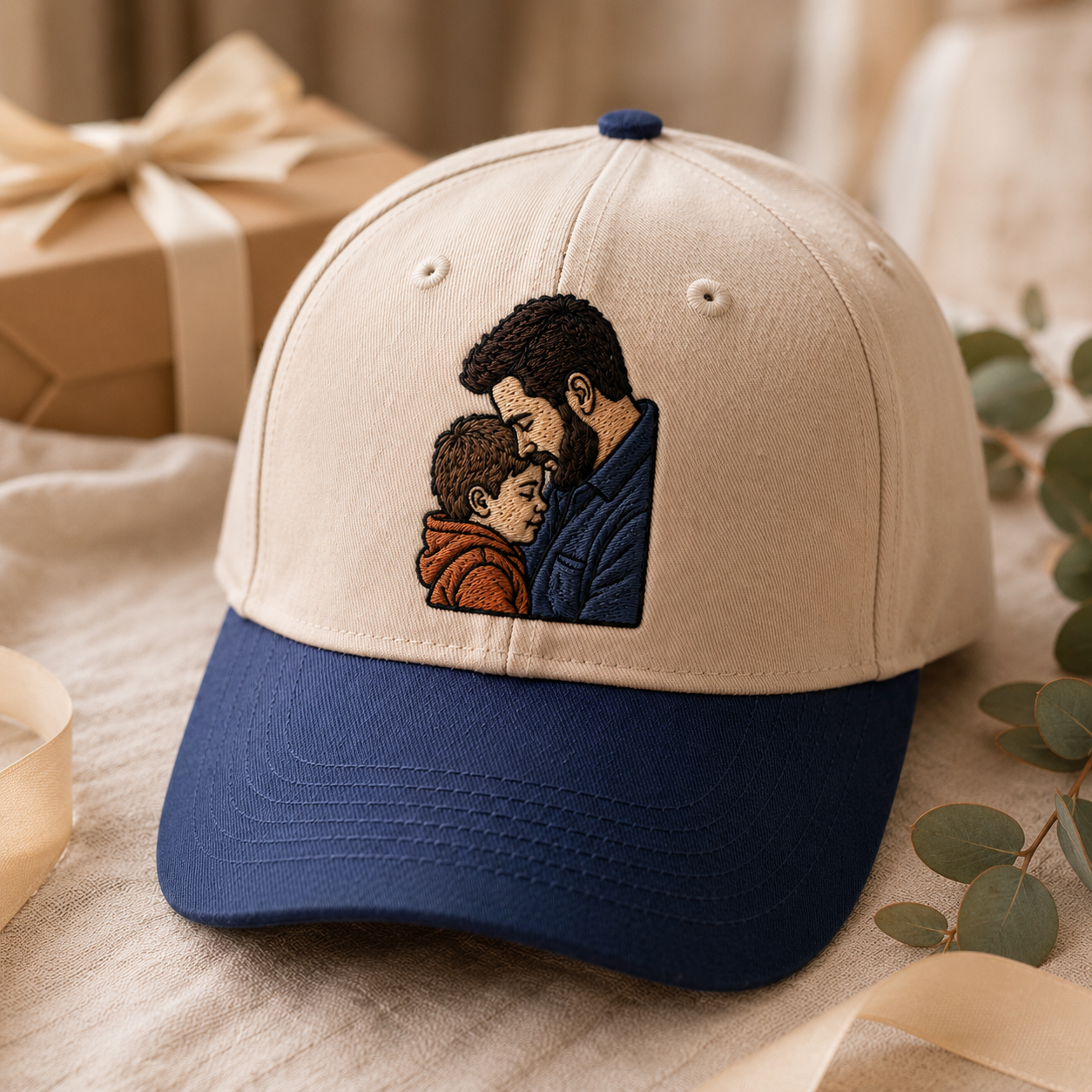 Custom Photo Dad Huge Embroidered Hat, Personalized Cap, Custom Portrait Dad Hat, Father’s Day Gift TOM99