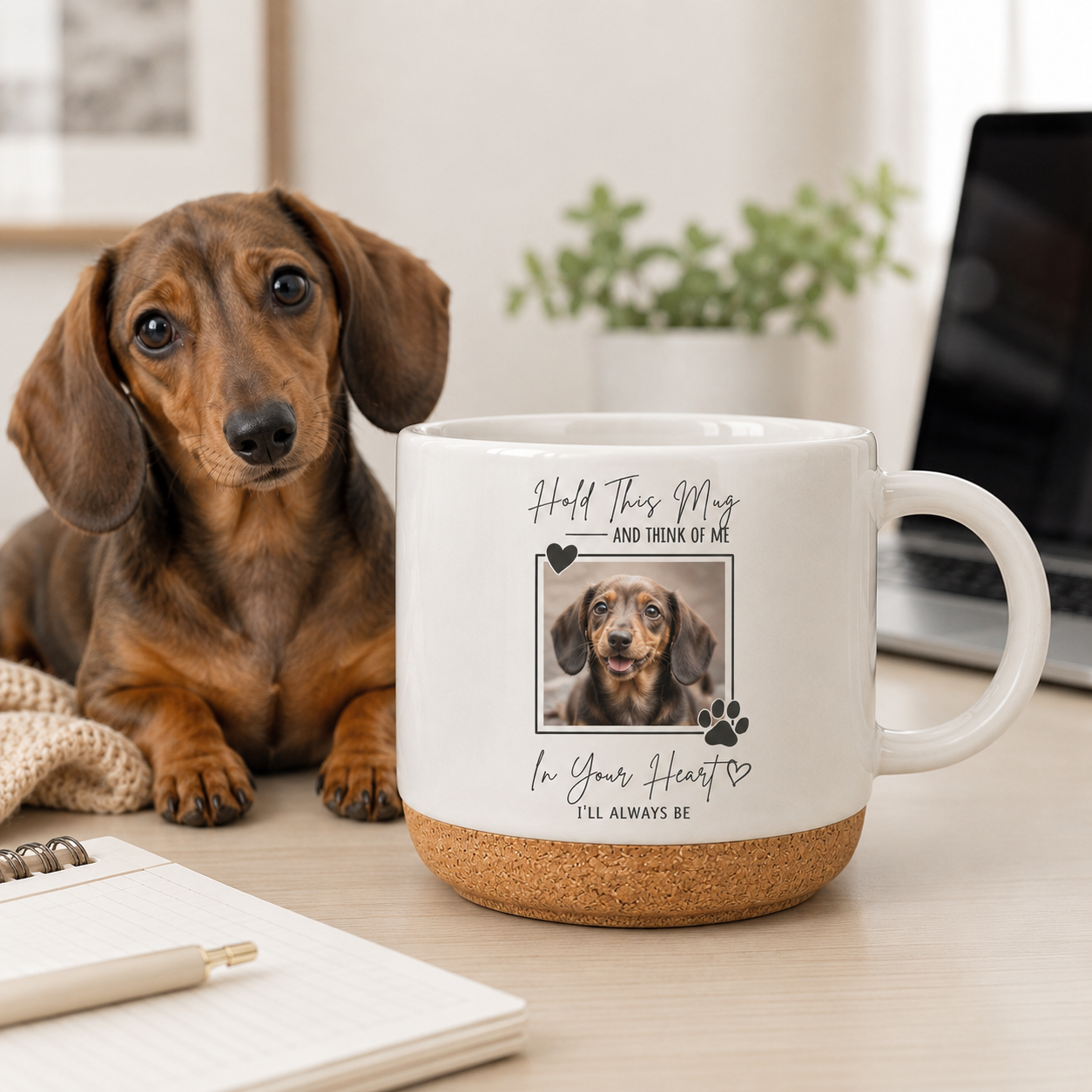 Custom Photo Dog 12oz Cork Mug | Gift For Dog Lovers | Pet Lover Gifts TOM99