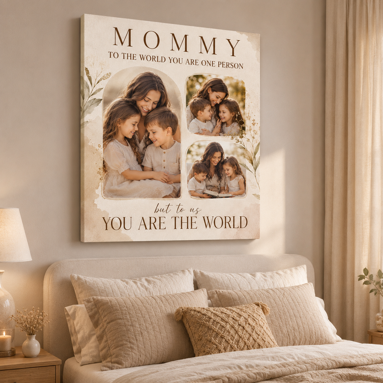 Custom Photo Mommy Canvas Wall Art - Custom Gift For Mom TOM99