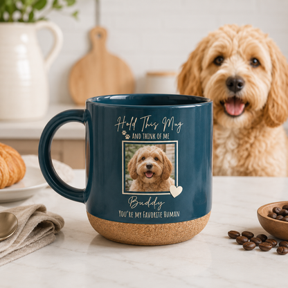 Custom Photo Dog 12oz Cork Mug | Gift For Dog Lovers | Pet Lover Gifts TOM99