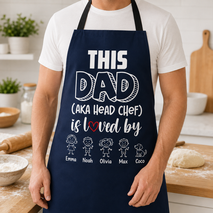 Personalized Dad Chef Apron, Custom Apron For Dad, Gifts For Dad - TOM99