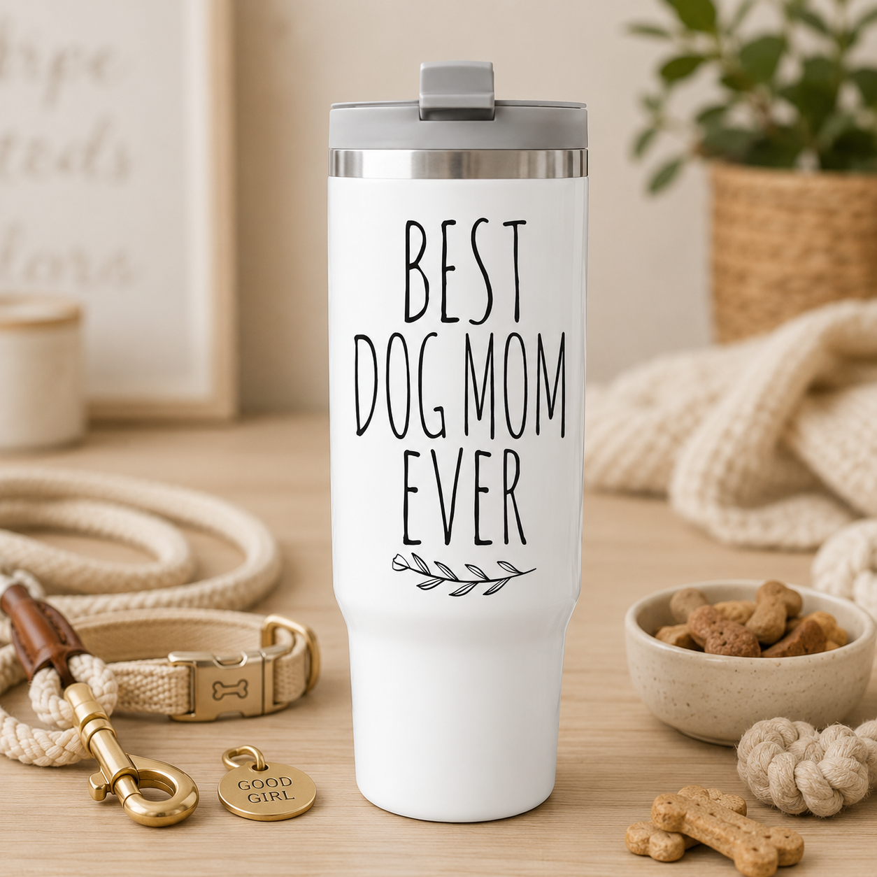 Custom Photo Best Dog Mom Ever 30oz Tumbler | Gift For Dog Lovers | Pet Lover Gifts TOM99