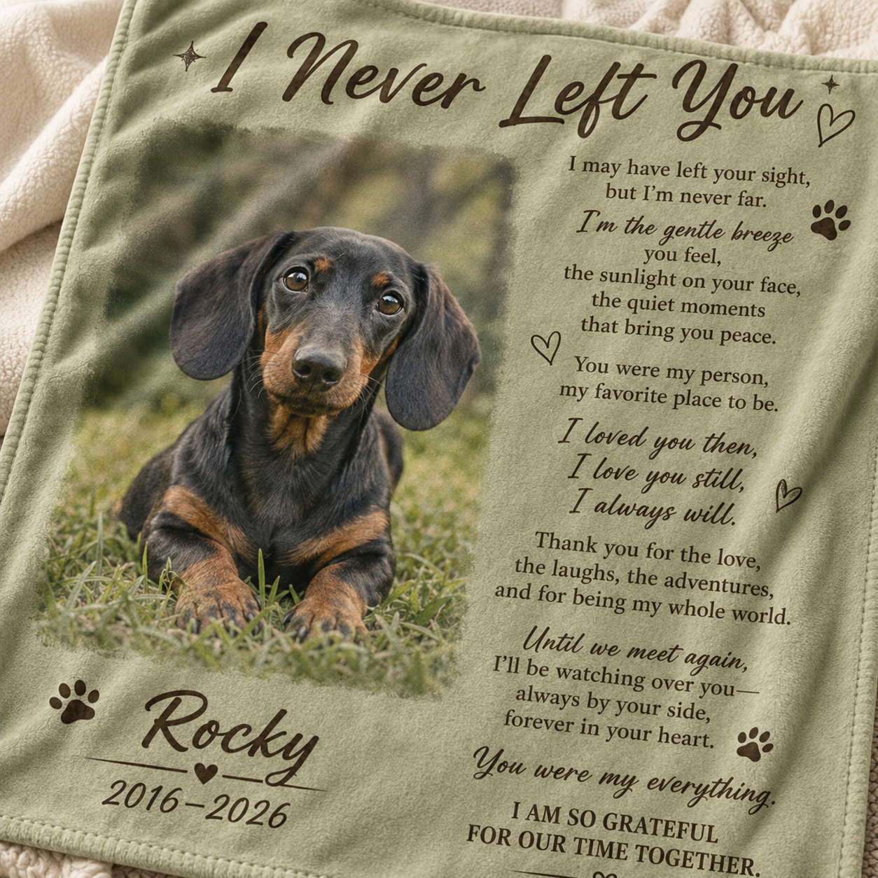 Custom Photo Dog Memorial Blanket | Personalized Dog Lovers Gifts | Gift For Dog Lovers TOM99