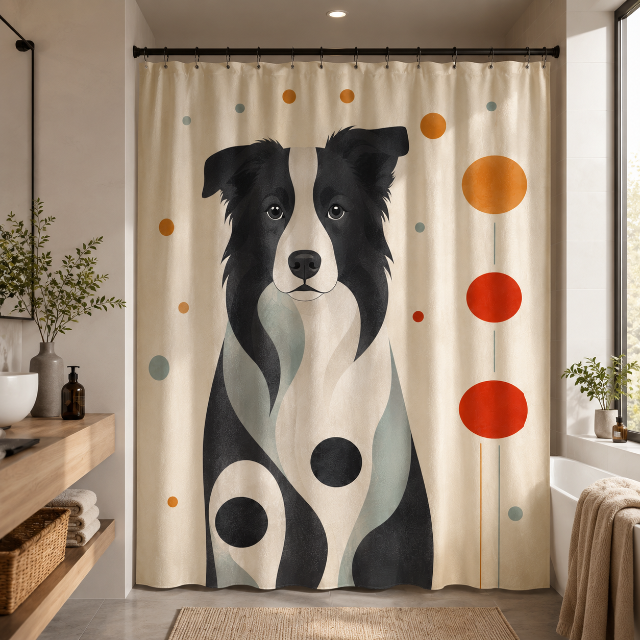 Custom Photo Dog Shower Curtain | Gift For Dog Lovers