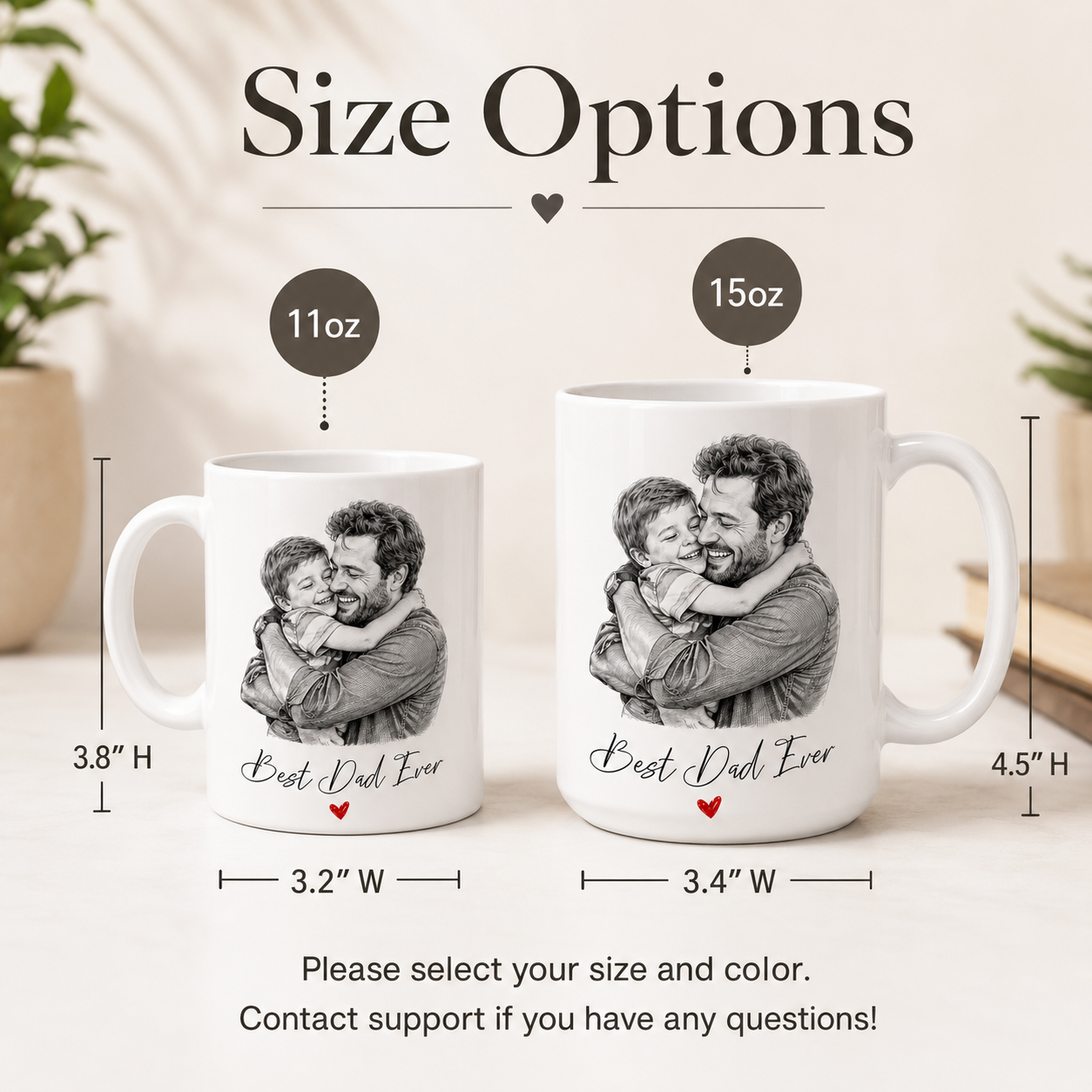 Custom Photo Best Dad Ever Mug, Personalized Mug Mug For Husband Dad Grandfather TOM99