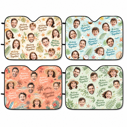 Personalized Dad's Memories Car Windshield Sun Shade, Custom Car Sun Shade for Dad, Gift For Dad TOM99