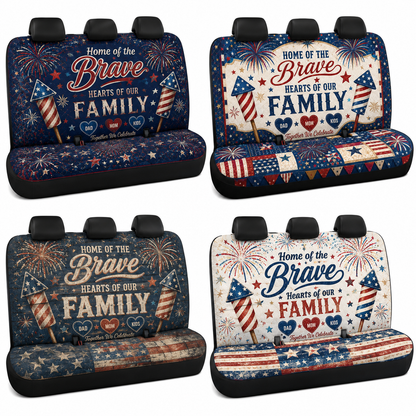 Personalized Brave Dad Car Rear Seat Cover, Custom Back Seat Protector For Dad, Gift For Dad TOM99