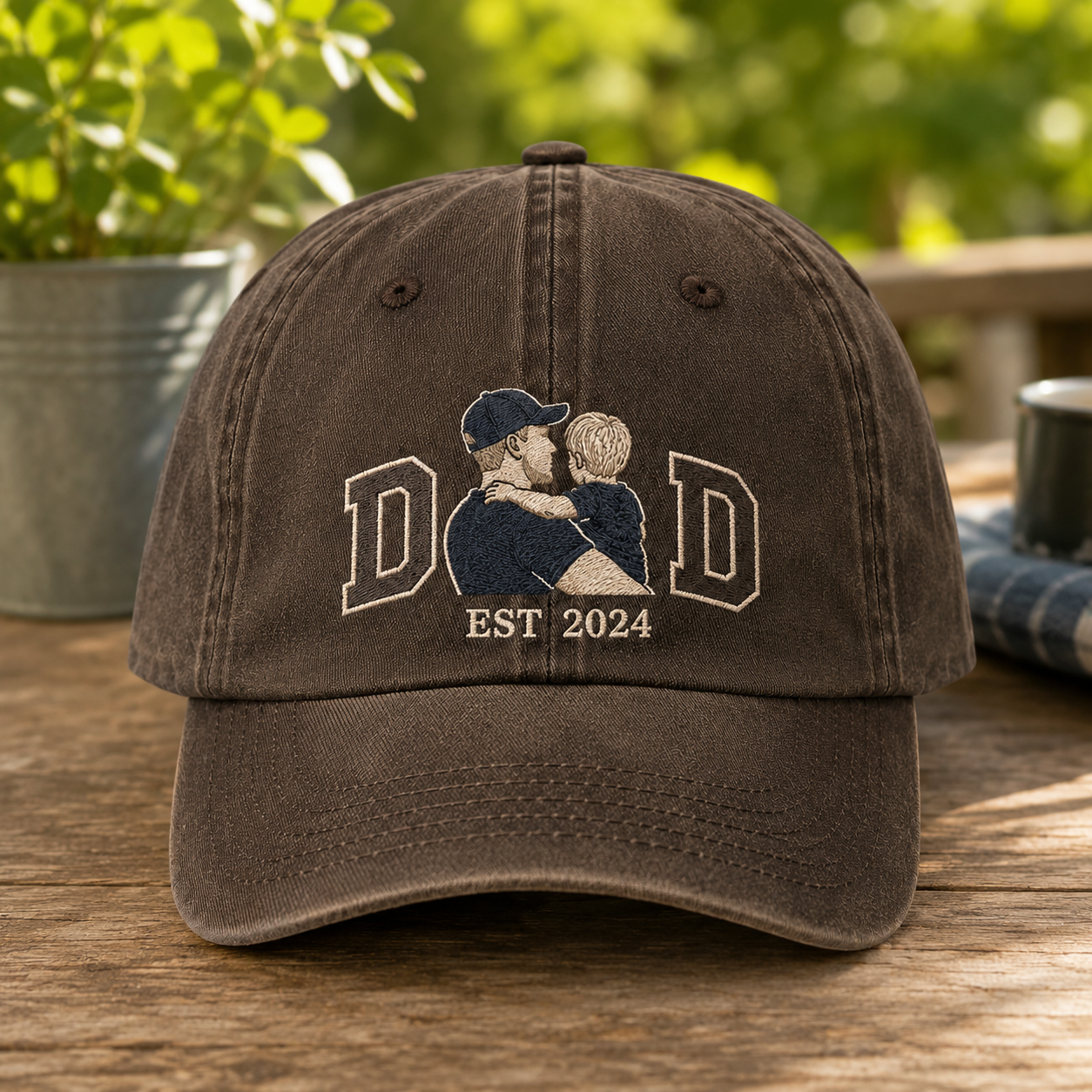 Custom Photo Dad Embroidered Hat, Personalized Cap, Custom Portrait Dad Hat, Father’s Day Gift TOM99