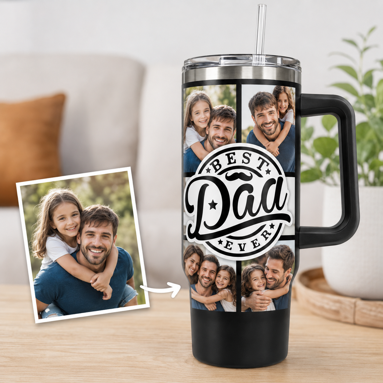 Custom Best Dad Ever 40oz Tumbler, Personalized Dad Tumbler, Father’s Day Gift TOM99