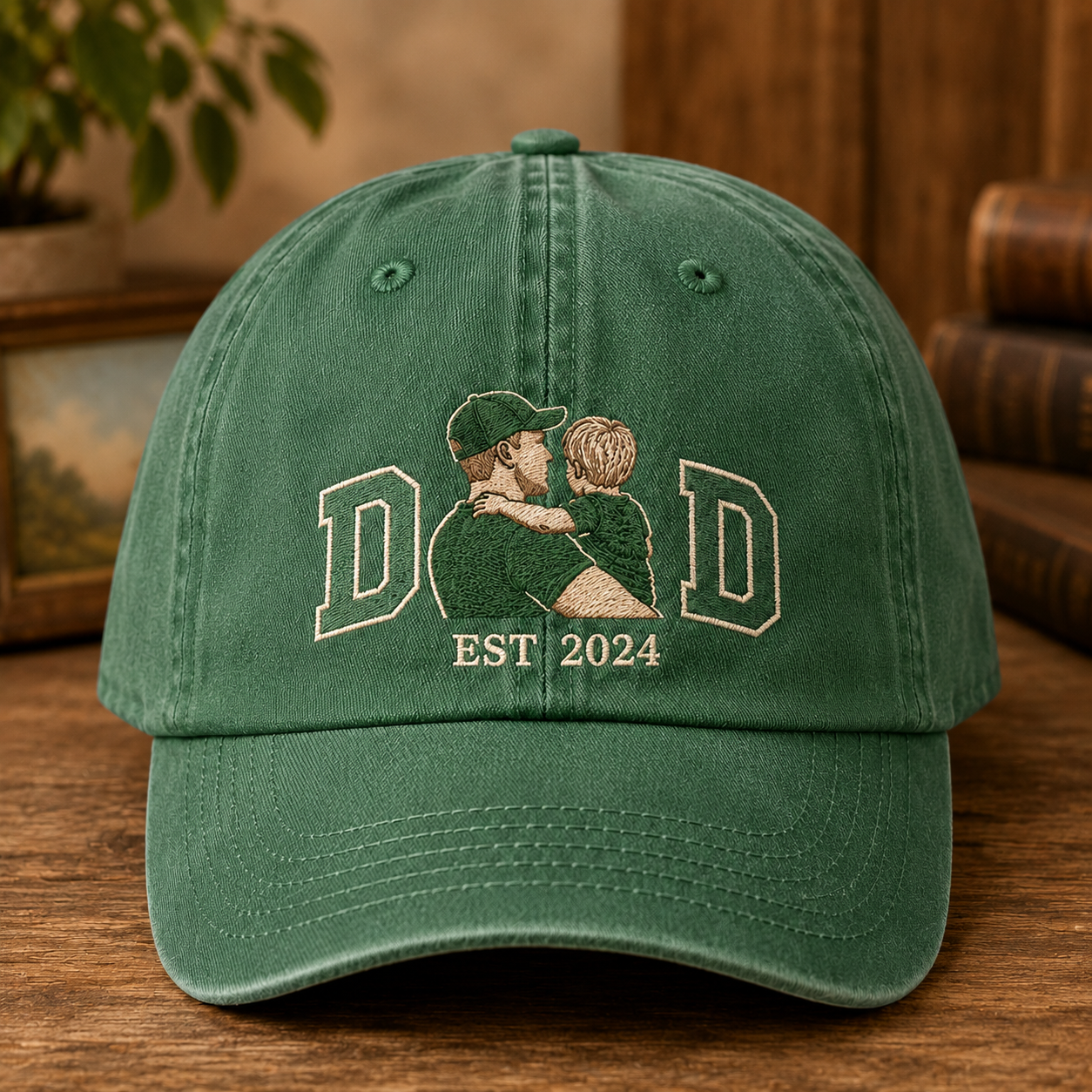 Custom Photo Dad Embroidered Hat, Personalized Cap, Custom Portrait Dad Hat, Father’s Day Gift TOM99