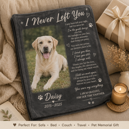Custom Photo Dog Memorial Blanket | Personalized Dog Lovers Gifts | Gift For Dog Lovers TOM99