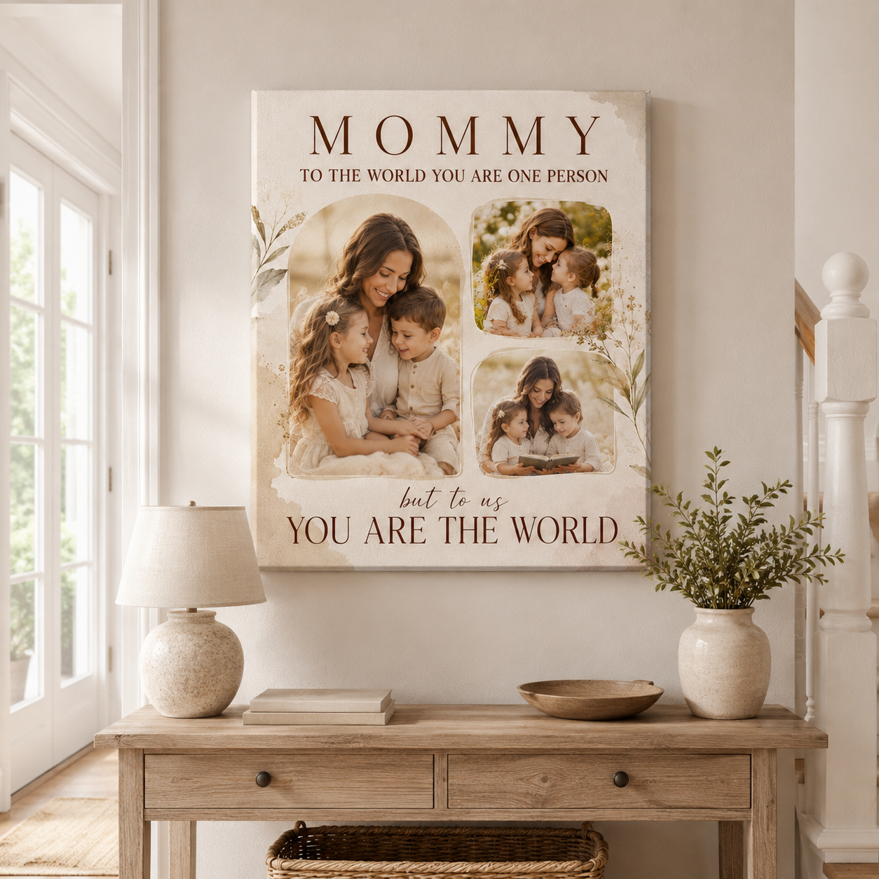 Custom Photo Mommy Canvas Wall Art - Custom Gift For Mom TOM99