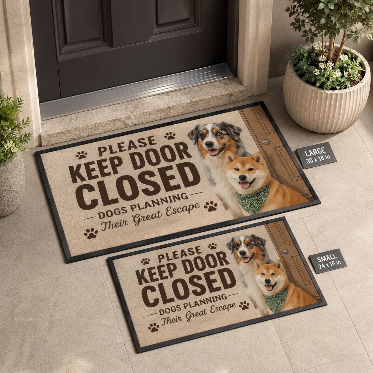 Custom Photo Please Keep Door Closed Dog Doormat | Photo Pet Doormat | Gift For Dog Lovers
