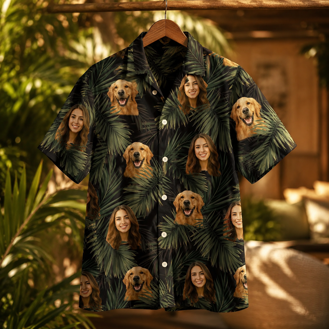 Custom Photo Dog Tropical Shirt, Personalized Hawaiian Shirt, Dog Lover Vacation Gift For Dog