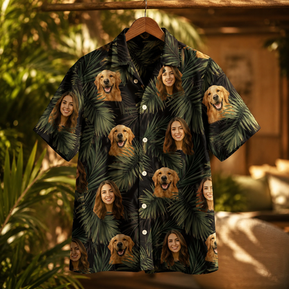 Custom Photo Dog Tropical Shirt, Personalized Hawaiian Shirt, Dog Lover Vacation Gift For Dog