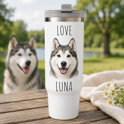 Custom Photo Best Dog Mom Ever 30oz Tumbler | Gift For Dog Lovers | Pet Lover Gifts TOM99