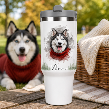 Custom Photo Dog 30oz Tumbler | Gift For Dog Lovers | Pet Lover Gifts TOM99