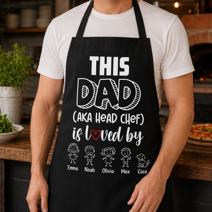 Personalized Dad Chef Apron, Custom Apron For Dad, Gifts For Dad - TOM99