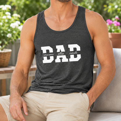 Custom Name Dad & Baby Tank Top, Personalized Dad Gifts | Gift For Dad, Grandpa TOM99