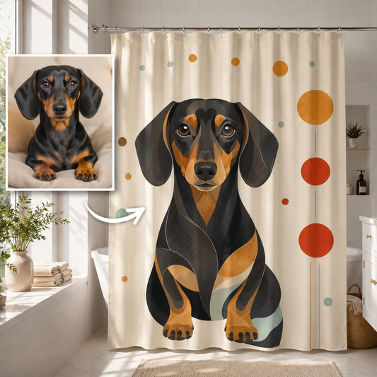 Custom Photo Dog Shower Curtain | Gift For Dog Lovers
