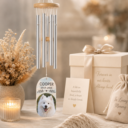 Custom Photo Dog Memory Hear The Wind Chime | Personalized Dog Lovers Gifts | Gift For Dog Lovers TOM99