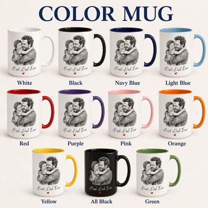 Custom Photo Best Dad Ever Mug, Personalized Mug Mug For Husband Dad Grandfather TOM99