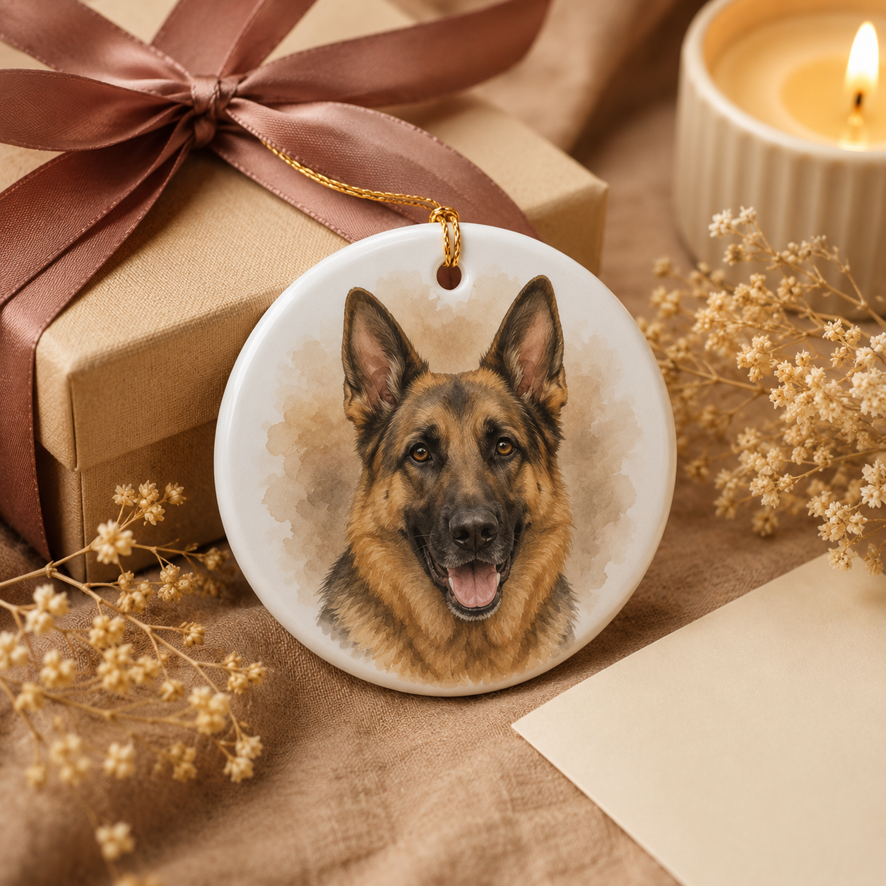 Custom Photo Dog Never Forgotten Memorial Ceramic Ornament | Personalized Dog Lovers Gifts | Gift For Dog Lovers TOM99