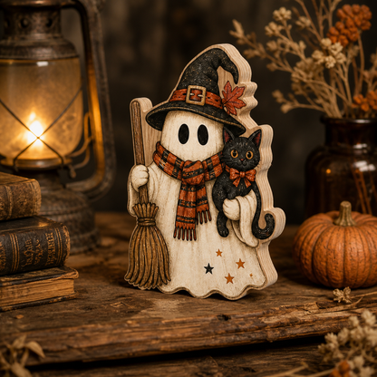 Personalized Boo Wooden Block Halloween 2D Flat, Spooky Wood Sign, Custom Gift For Family  THUC99