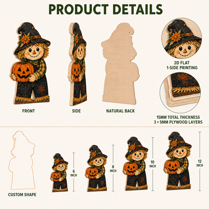 Personalized Mannequin Halloween Wooden Block 2D Flat, Custom Wood Sign, Spooky Home Decor Gift