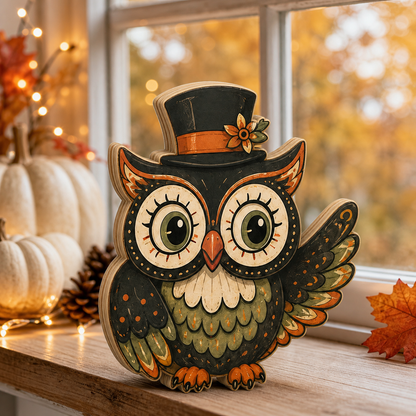 Personalized Halloween Wooden Block 2D Flat, Custom Wood Sign Decor, Gift For Family, Kids  THUC99