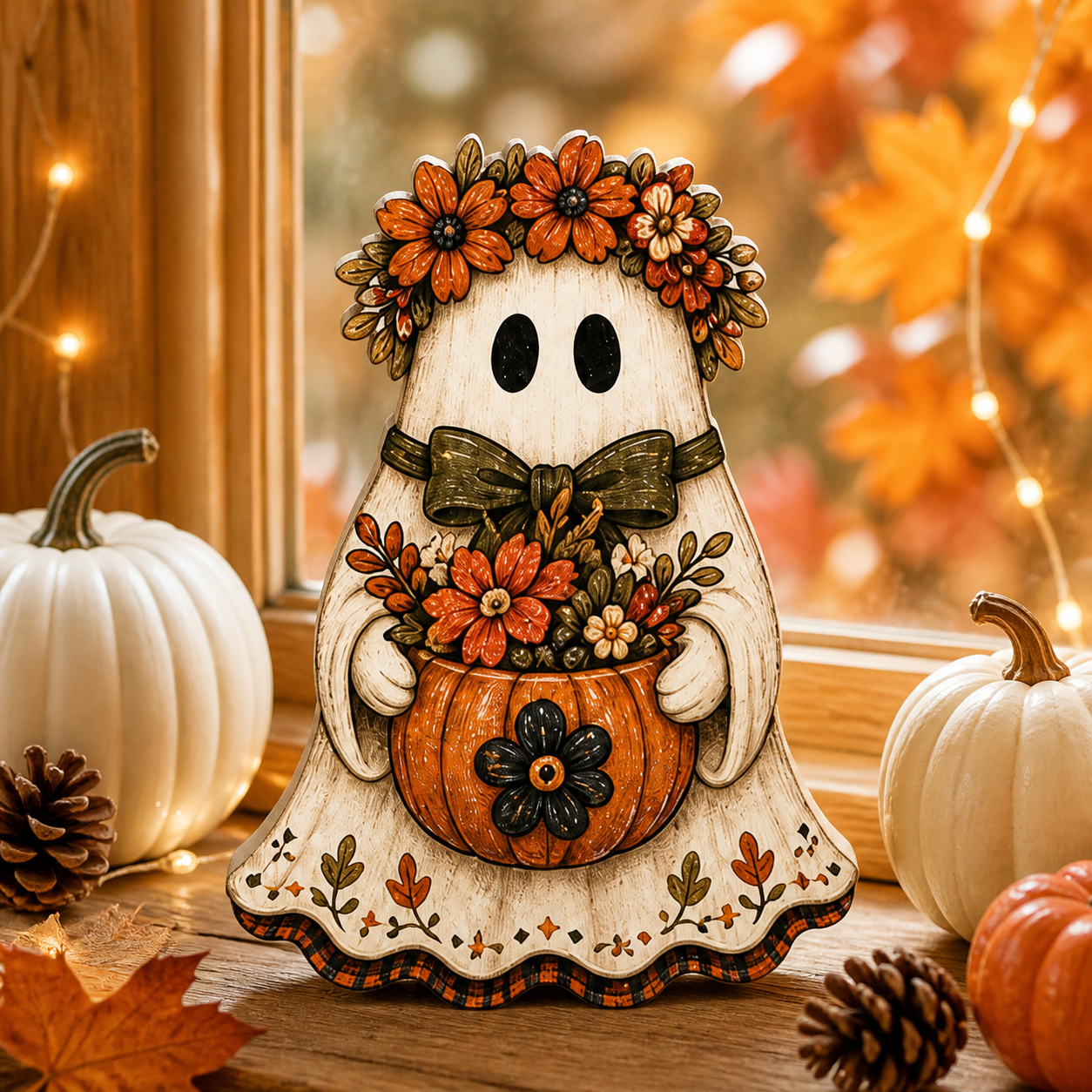 Personalized Boo Wooden Block Halloween 2D Flat, Spooky Wood Sign, Custom Gift For Family  THUC99