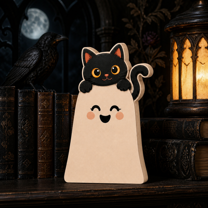 Personalized Cute Boo Ghost Halloween Wooden Block 2D Flat, Custom Wood Sign, Spooky Home Decor Gift (Copy)