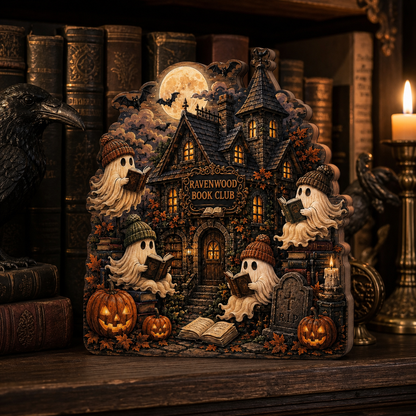 Personalized Boo Family Reading Halloween Wood Block 2D Flat, Custom Wood Sign, Spooky Home Decor Gift THUC99 (Copy)