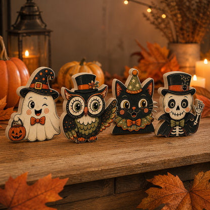 Personalized Halloween Wooden Block 2D Flat, Custom Wood Sign Decor, Gift For Family, Kids  THUC99