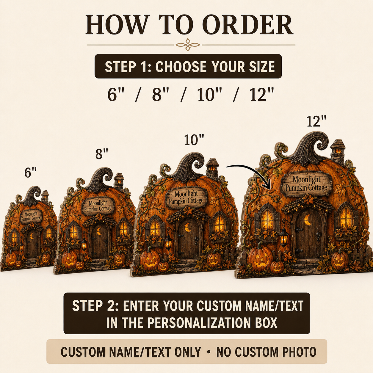 Personalized Pumpkin House Halloween Wood Block 2D Flat, Custom Haunted Sign, Mantel Shelf Decor THUC99