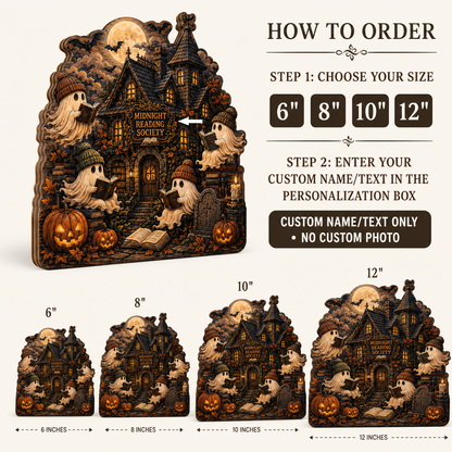 Personalized Boo Family Reading Halloween Wood Block 2D Flat, Custom Wood Sign, Spooky Home Decor Gift THUC99 (Copy)