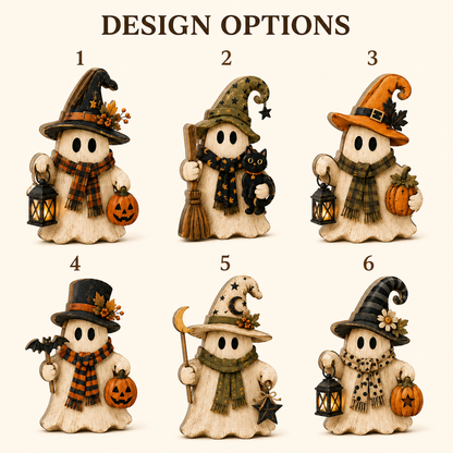 Personalized Wooden Block Halloween 2D Flat, Custom Family Wood Sign, Spooky Shelf Decor  THUC99
