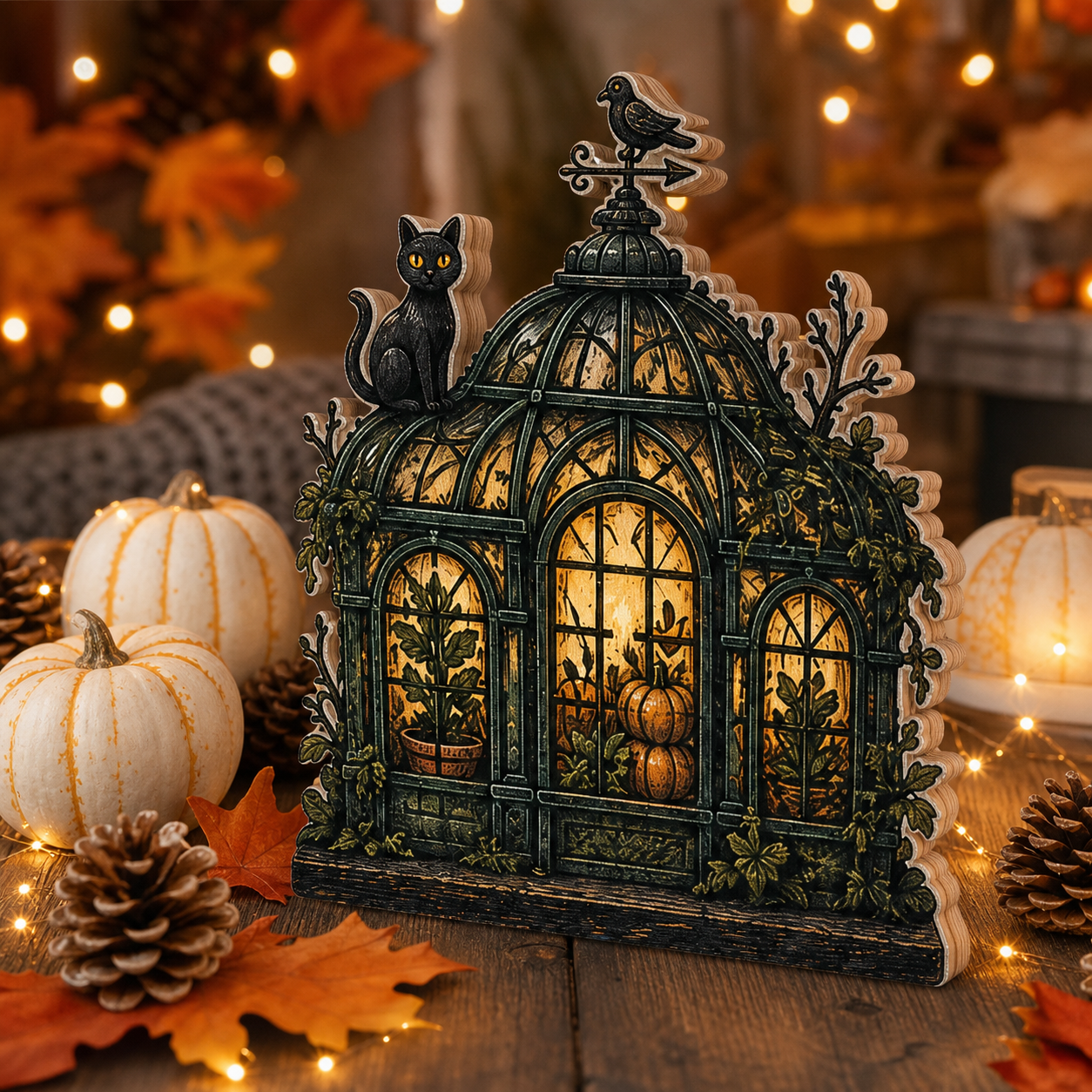 Personalized Halloween House Wood Sign 2D Flat, Custom Wooden Block, Spooky Decor  THUC99