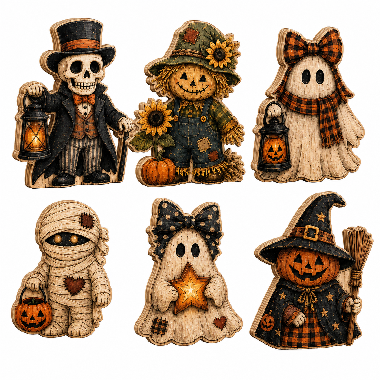 Personalized Wooden Block Halloween 2D Flat, Custom Name Wood Sign, Haunted House Decor  THUC99