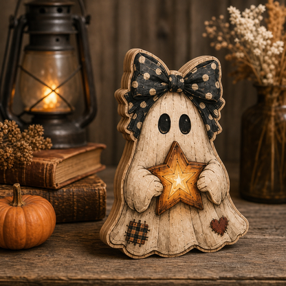 Personalized Wooden Block Halloween 2D Flat, Custom Name Wood Sign, Haunted House Decor  THUC99