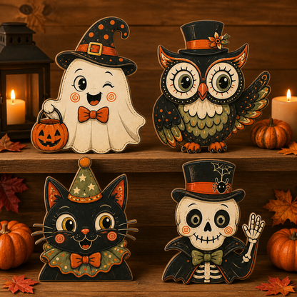 Personalized Halloween Wooden Block 2D Flat, Custom Wood Sign Decor, Gift For Family, Kids  THUC99