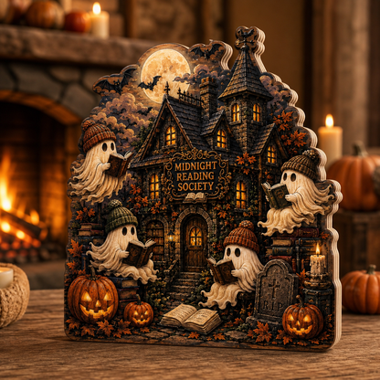 Personalized Boo Family Reading Halloween Wood Block 2D Flat, Custom Wood Sign, Spooky Home Decor Gift THUC99 (Copy)