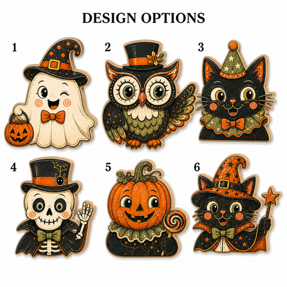 Personalized Halloween Wooden Block 2D Flat, Custom Wood Sign Decor, Gift For Family, Kids  THUC99