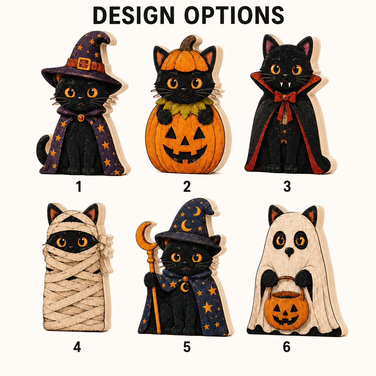 Personalized Black Cat Witch Halloween Wooden Block 2D Flat, Custom Wood Sign, Spooky Home Decor Gift THUC99
