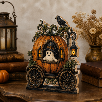 Personalized Halloween House Wood Sign 2D Flat, Custom Wooden Block, Spooky Decor  THUC99