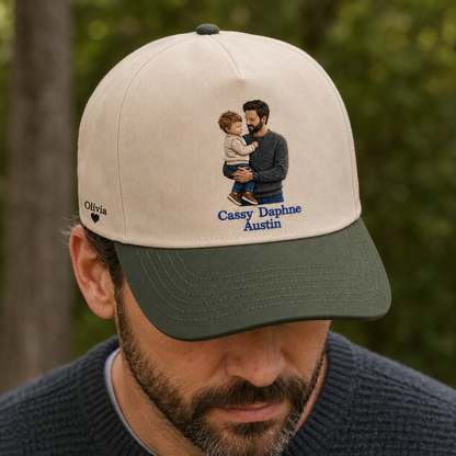 Custom Photo Dad I Love You Embroidered Hat, Personalized Cap, Custom Portrait Dad Hat, Father’s Day Gift TOM99