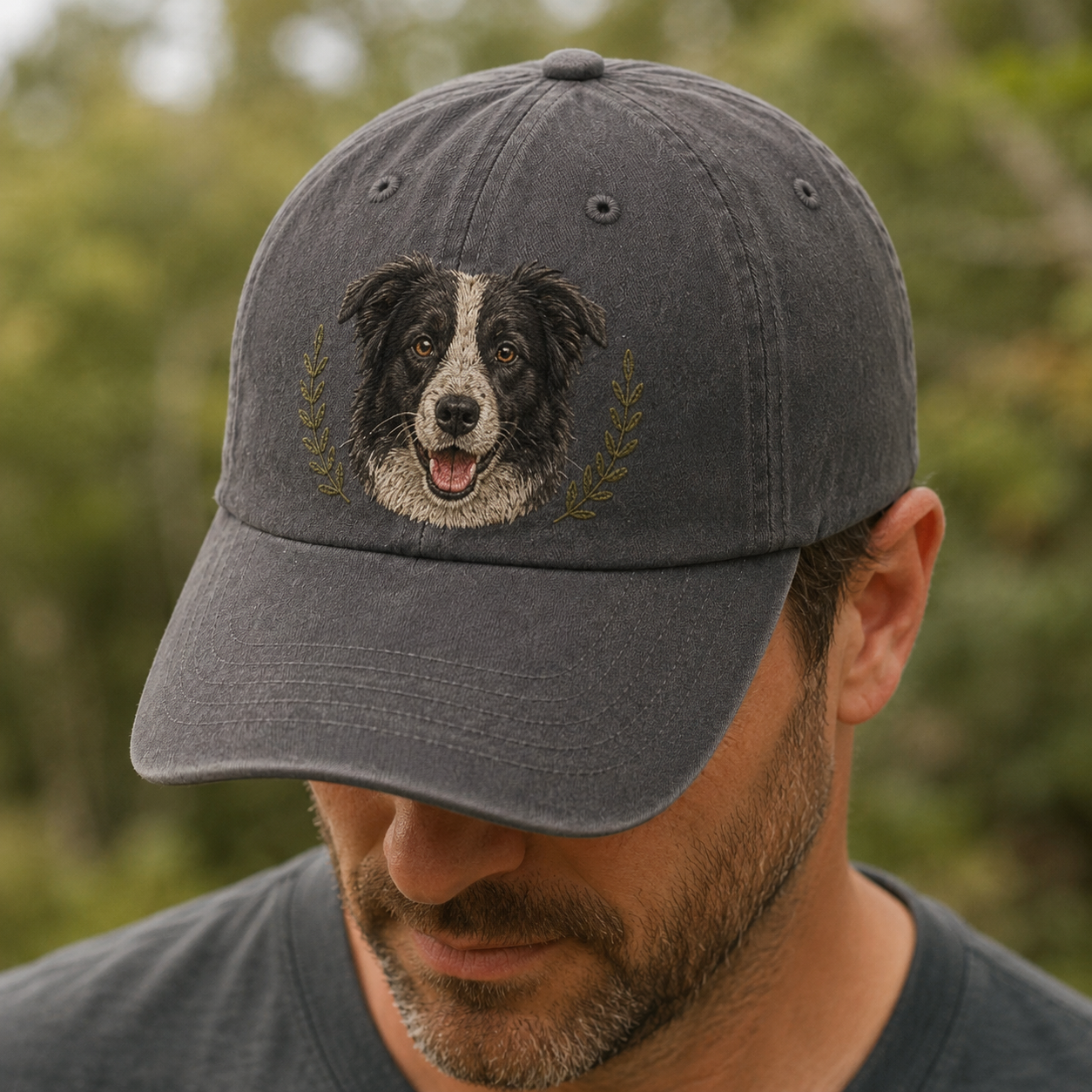 Personalized Dog Embroidered Vintage Hat, Custom Pet Photo Hat, Dog Dad Gift THUC99