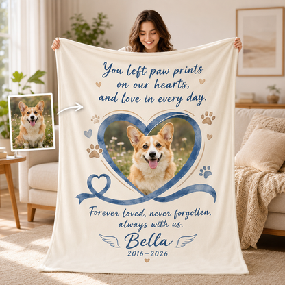 Custom Photo Dog Memorial Blanket | Personalized Dog Lovers Gifts | Gift For Dog Lovers TOM99