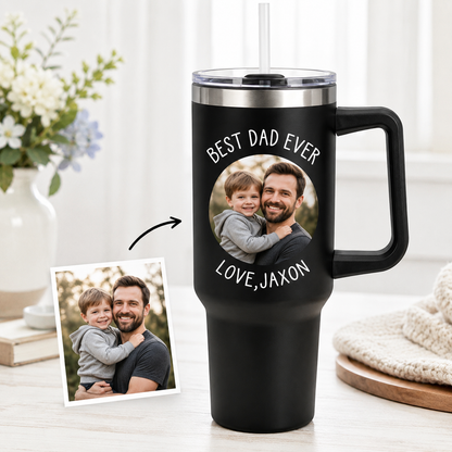 Custom Photo Dad 40oz Tumbler, Personalized Dad Tumbler, Father’s Day Gift TOM99